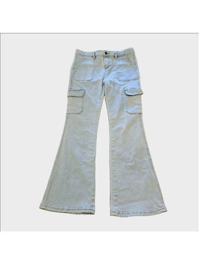 Girls Forever 21 Light Blue Cargo Flare Jeans Size 13/14